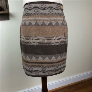 Vintage Brown and Gray Patterned Skirt